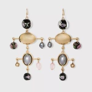 A New Day Mix Motif Floral Chandelier Earrings New with Tag.
